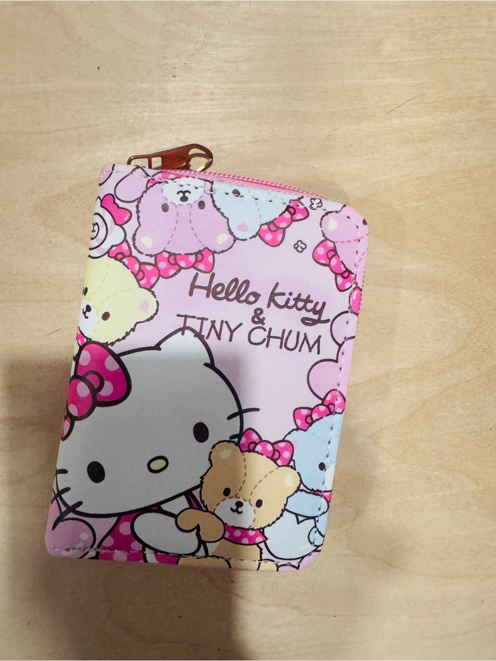 Source Unknown Hello Kitty & Tiny Chum Pink Multi-Color Zip Wallet